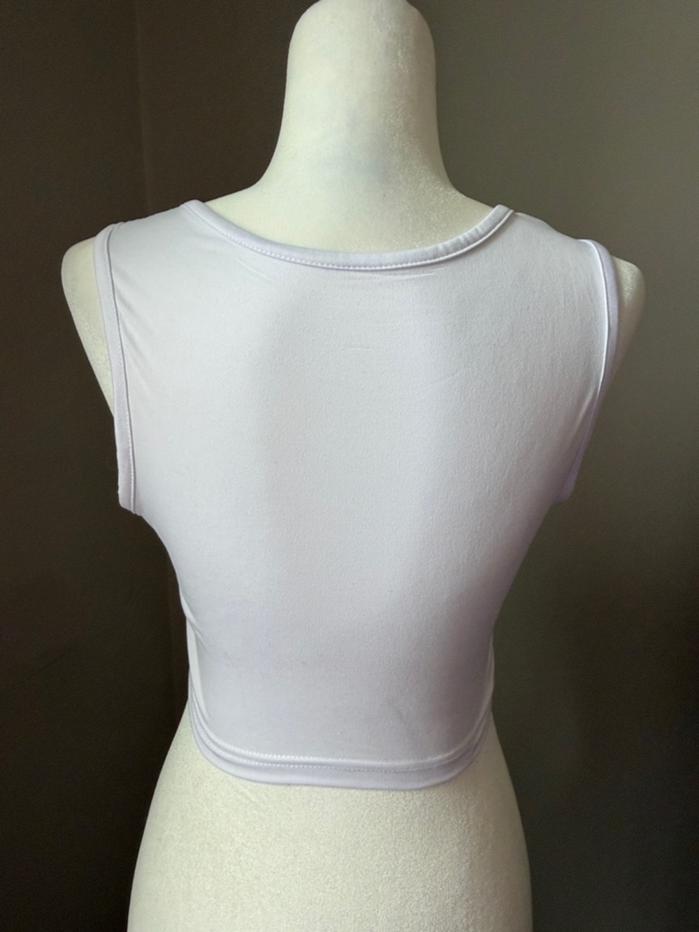 Milano Italy White Crop Tank Top Women’s Medium Y2K Minimalist Graphic Aesthetic - Picture 5 of 9